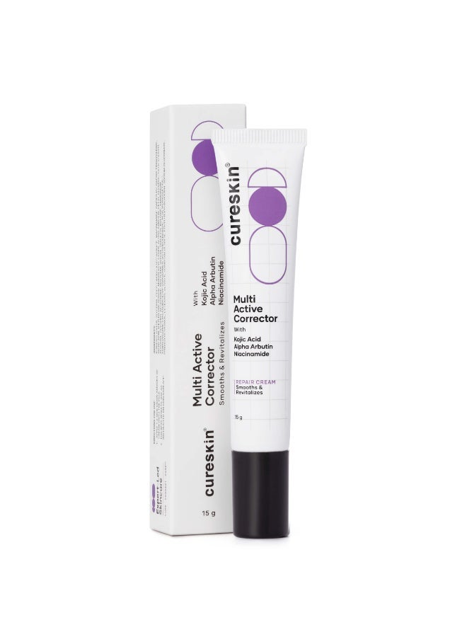Cureskin Multi-Active Corrector Kojic Acid Face Cream | Kojic Acid, Alpha Arbutin & Niacinamide | For Uneven Skin Tone, Dullness & Visible Spots - Image 1