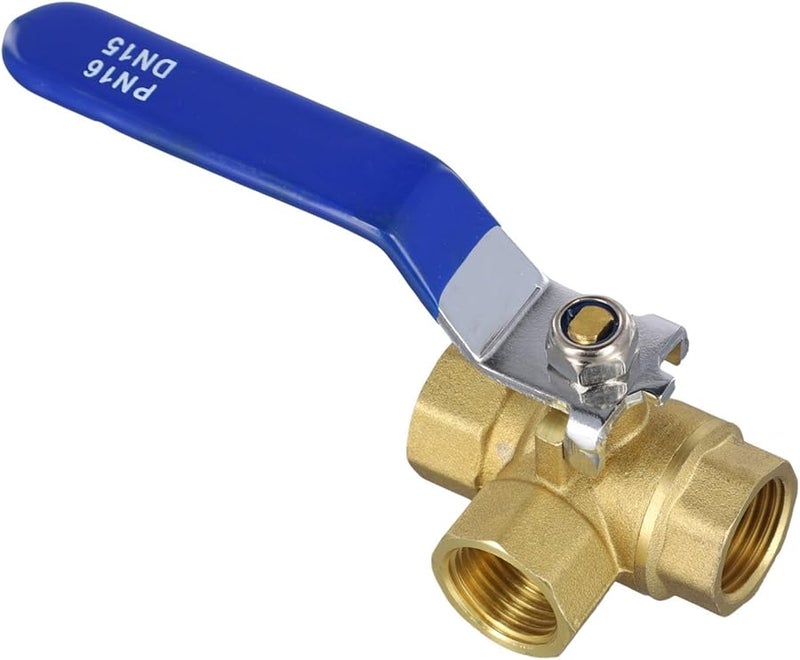 DN15 T Type 3 Way Brass Ball Valve Manual Lever L T Bore 1 6MPa for Water Oil Gas - Image 3