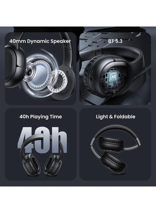 Usams سماعات رأس فوق الأذن متوافقة مع بلوتوث 5.3 تدوم حتى 40 ساعة من عمر البطارية - Image 3