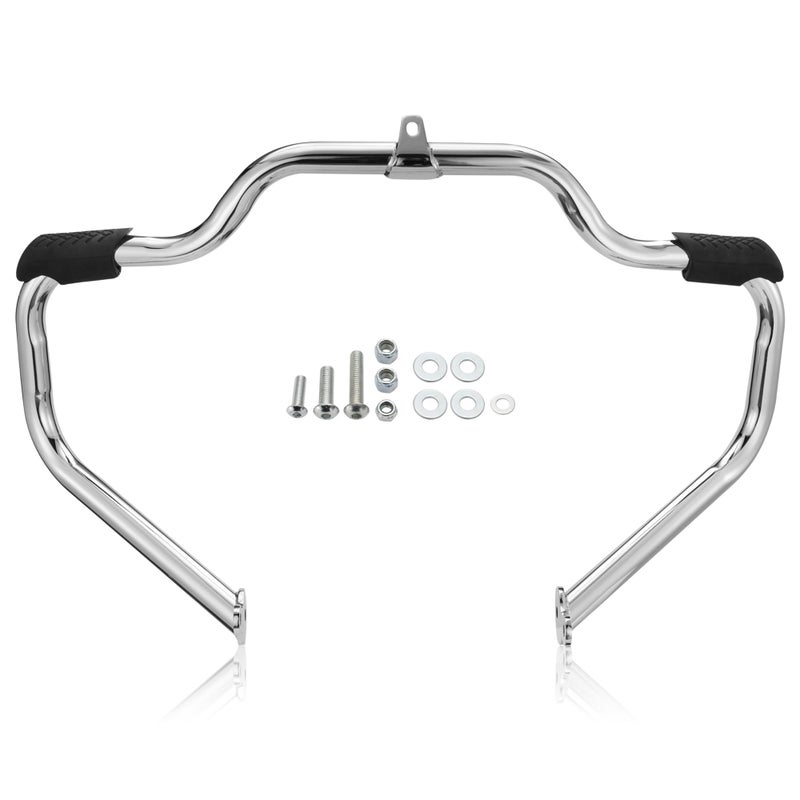 MoKitDora Touring Engine Guard Highway Rail Mustache Crash Bar 125 Fat for Harley 2009up Road King Street Electra Glide and Trike Models Chrome - Image 3