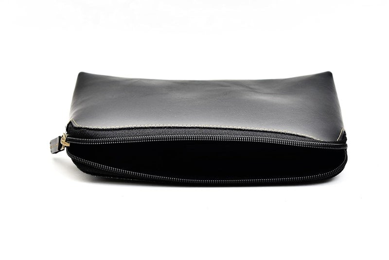 Your Gift Studio Personalized Classy Leather Travel Pouch  Customized Multipurpose Pouch with Name  Charm Black - Image 3