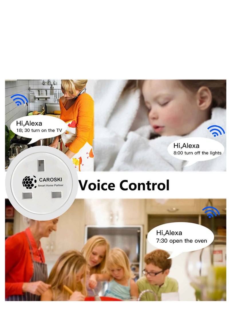 CAROSKI - Wifi Smart Plug Smart Socket for Smart Home Compatible with Voice Assistant Alexa and Google Home comes with Remote and Voice Control Pack of 2 - Image 1