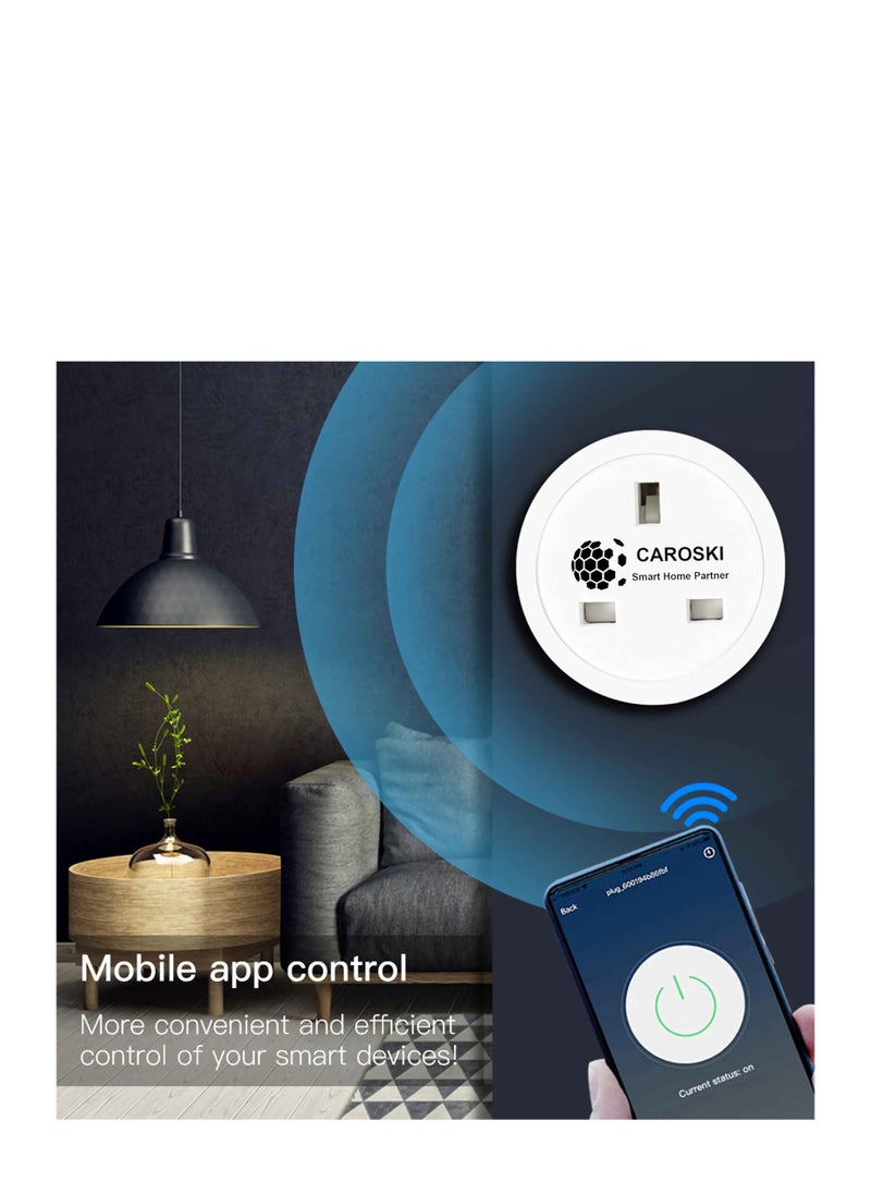 CAROSKI - Wifi Smart Plug Smart Socket for Smart Home Compatible with Voice Assistant Alexa and Google Home comes with Remote and Voice Control Pack of 2 - Image 1