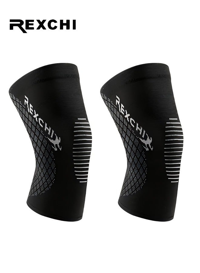 REXCHI Sports Knee Brace - Best Non-Slip Knee Brace For Men And Women Knee Pain, Compression Knee Brace For Running Exercise Walking Sports Arthritis Acl Tear Meniscus Knitted Knee Sleeve - Image 1