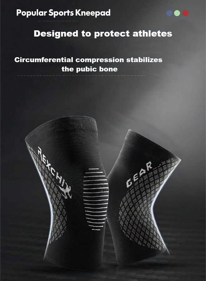 REXCHI Sports Knee Brace - Best Non-Slip Knee Brace For Men And Women Knee Pain, Compression Knee Brace For Running Exercise Walking Sports Arthritis Acl Tear Meniscus Knitted Knee Sleeve - Image 2