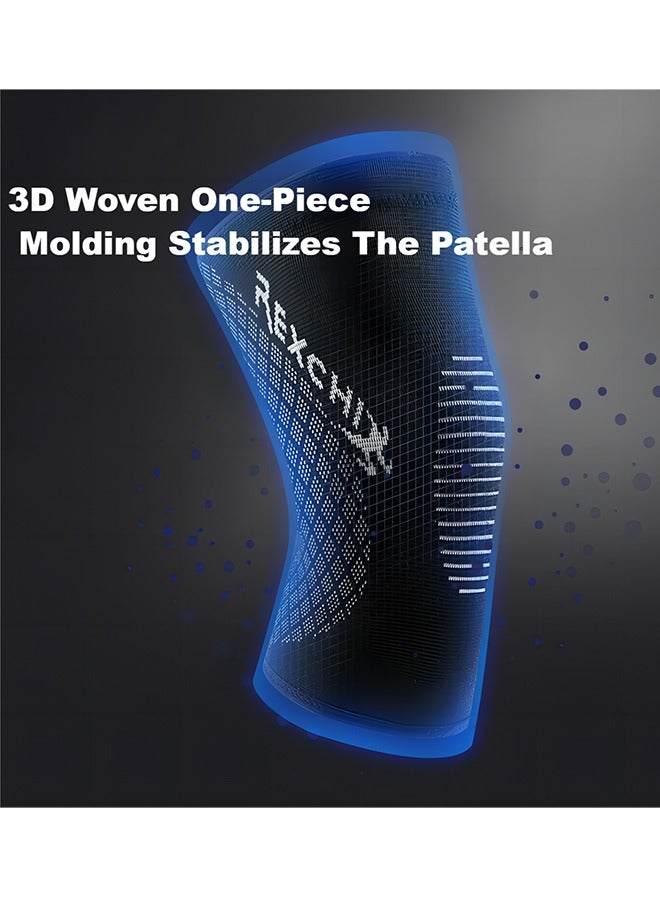 REXCHI Sports Knee Brace - Best Non-Slip Knee Brace For Men And Women Knee Pain, Compression Knee Brace For Running Exercise Walking Sports Arthritis Acl Tear Meniscus Knitted Knee Sleeve - Image 3
