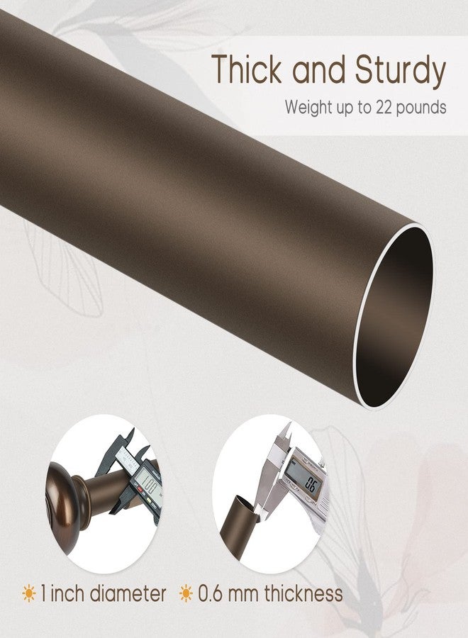 DAINTIER 1 inch Single Window Curtain Rod with Antique Finial,36-72 inch,Polished Bronze - Image 5