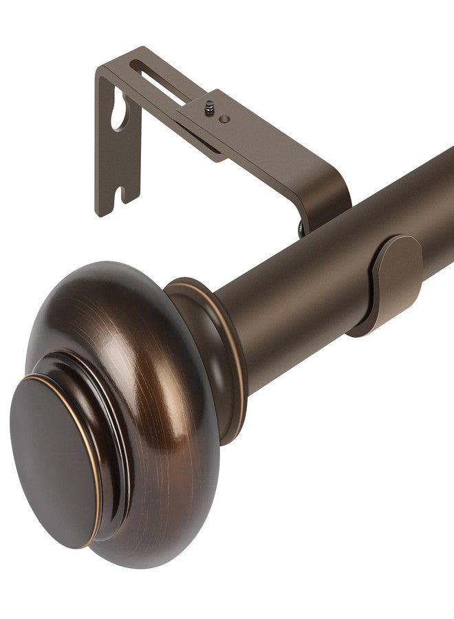 DAINTIER 1 inch Single Window Curtain Rod with Antique Finial,36-72 inch,Polished Bronze - Image 1