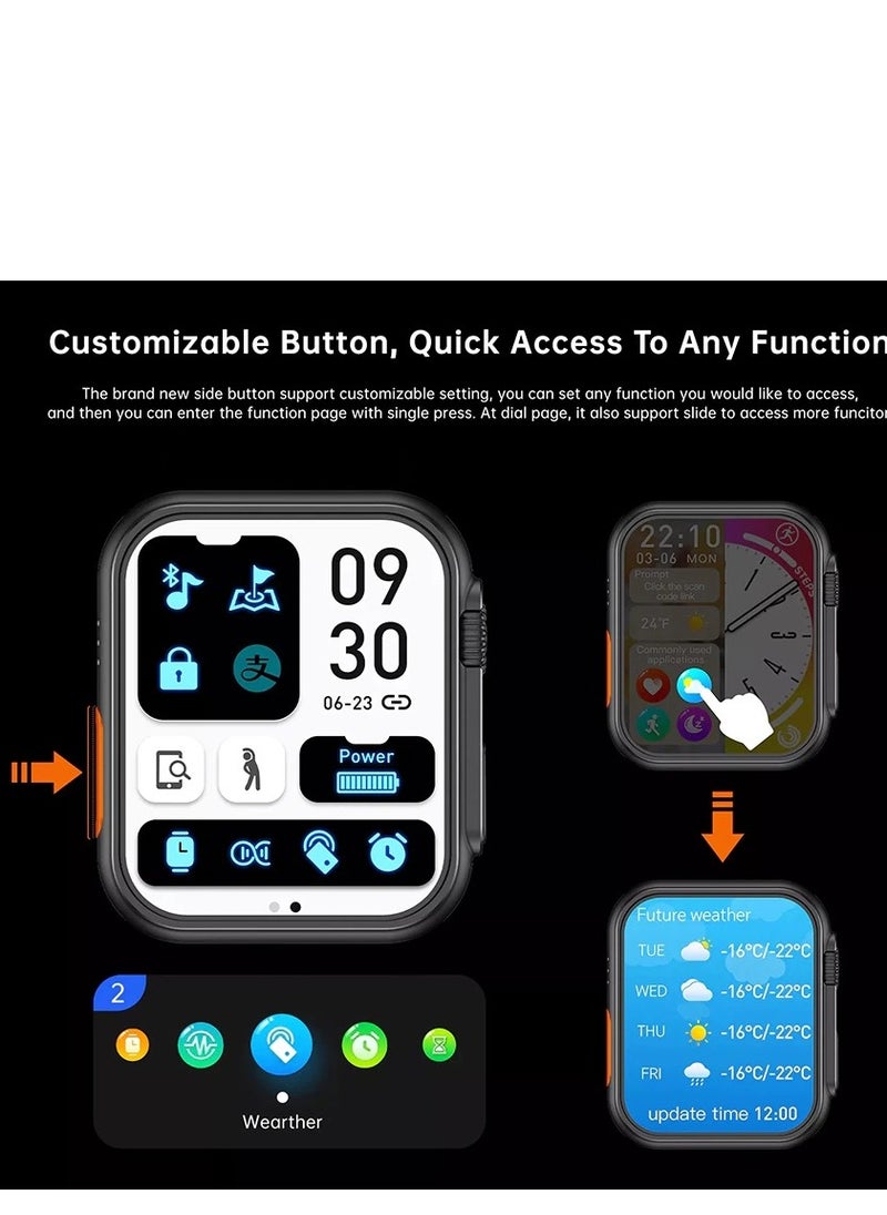 WS - Smart Watch WS009 Ultra  Series 9 With Health Fitness Tracker Sport Watch  Supports 4 addition Wrist Strap 49MM-Multicolour - Image 1