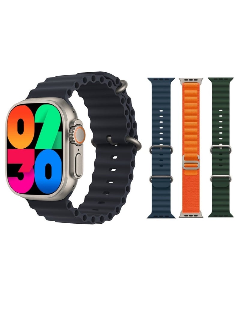 WS - Smart Watch WS009 Ultra  Series 9 With Health Fitness Tracker Sport Watch  Supports 4 addition Wrist Strap 49MM-Multicolour - Image 1