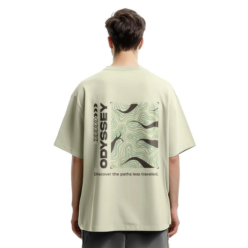 نوبيرو تيشيرت رجالي واسع من نوبرو أخضر فاتح قطن %