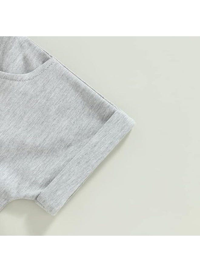 DOOKOO Boy Baby Clothes Dad's Little Dude Short Sleeve Shirts and Drawstring Shorts Toddler Summer Cute Outfit - Image 2