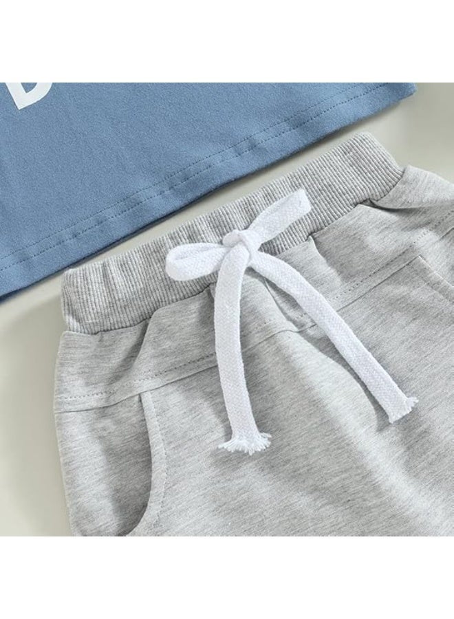 DOOKOO Boy Baby Clothes Dad's Little Dude Short Sleeve Shirts and Drawstring Shorts Toddler Summer Cute Outfit - Image 3