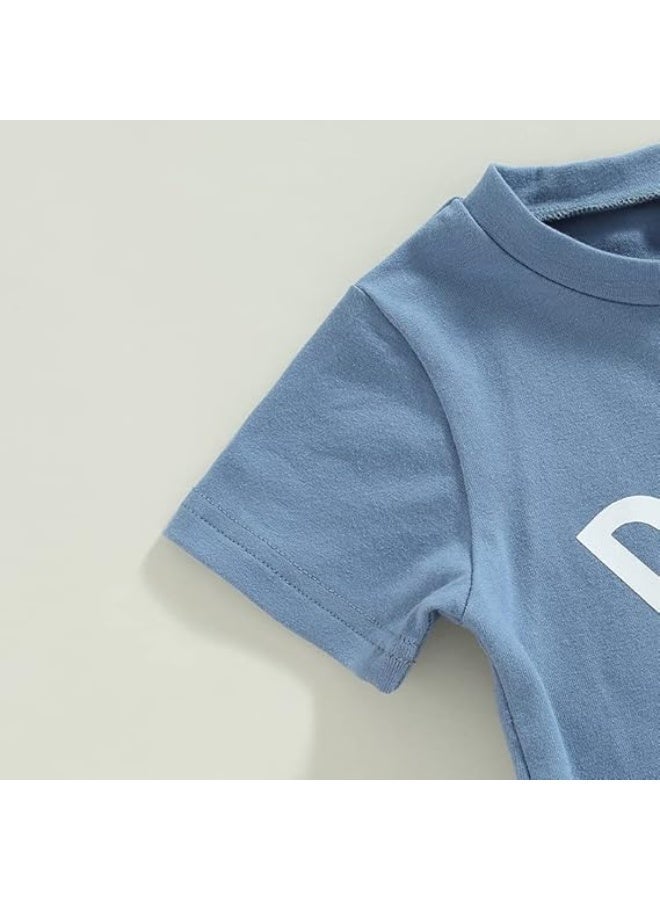 DOOKOO Boy Baby Clothes Dad's Little Dude Short Sleeve Shirts and Drawstring Shorts Toddler Summer Cute Outfit - Image 4