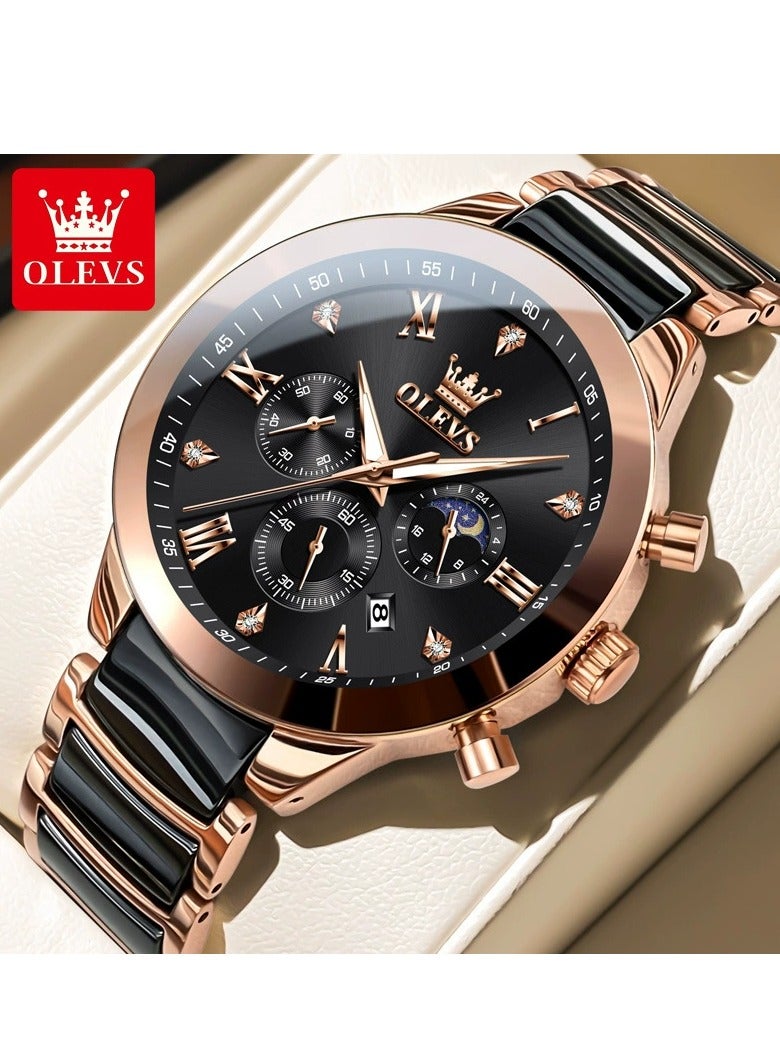 OLEVS 7004 Classic Luxury Men's Ceramic Watch - Image 1