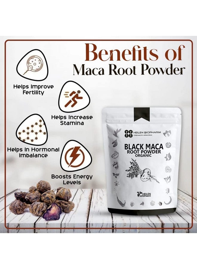 Heilen Biopharm Heilen Biopharm Peruvian Black Maca Root Powder 100 g Pack of 1, For Energy Boost  - Image 4