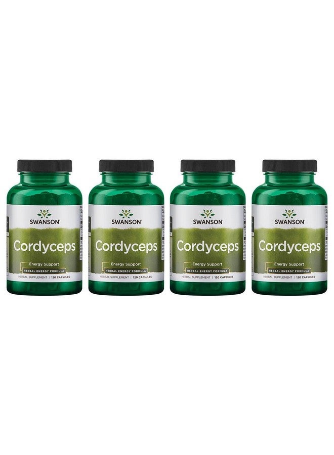 Swanson Cordyceps 600 Milligrams 120 Capsules (4 Pack) - Image 1