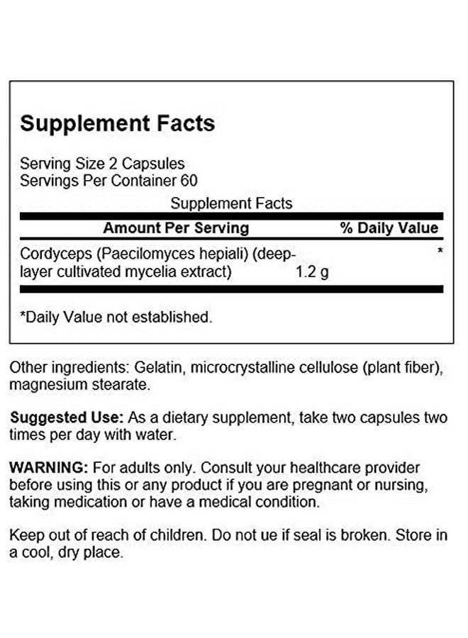Swanson Cordyceps 600 Milligrams 120 Capsules (4 Pack) - Image 2
