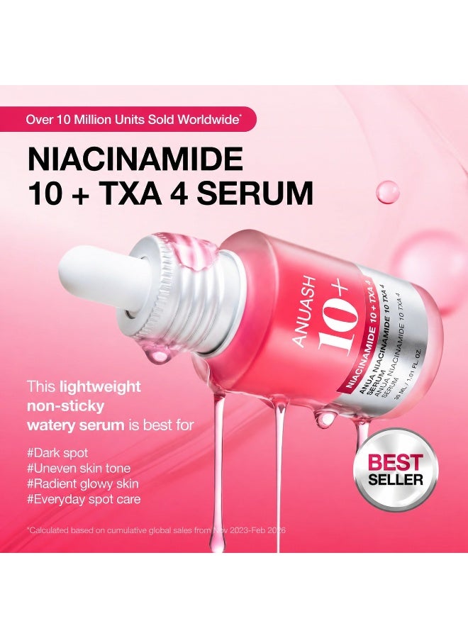 ANUASH Anua Niacinamide 10 + TXA 4 Serum, العناية بالبقع المظلمة, حمض الهيالورونيك, حمض ترانيكساميك, مصل الوجه الخفيف الوزن والمرطب كل في واحد يومياً للبشرة الزجاجية, العناية بالبشرة الكورية, 1.01 fl.oz - Image 2