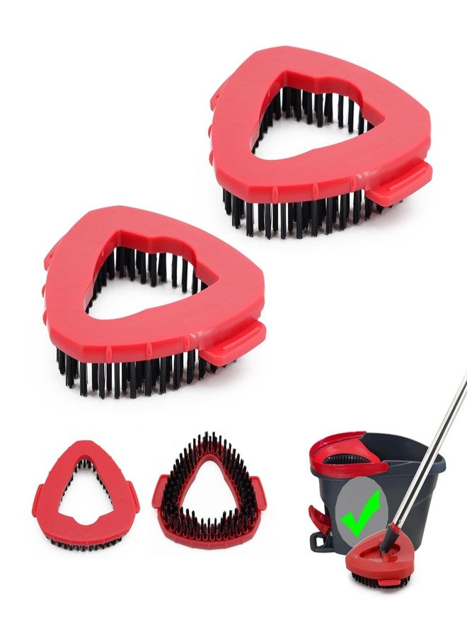 FAMEBIRD 2 Pack Scrub Brush Floor Brush Head Compatible with Spin Mop 1 Tank System Deck Brush Floor Scrubber Brush Stiff Bristle Brush Scrubbing Brush Cleaning Brush for Bathroom, Kitchen, Tub, Carpet, Tile - Image 1