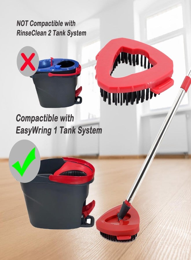 FAMEBIRD 2 Pack Scrub Brush Floor Brush Head Compatible with Spin Mop 1 Tank System Deck Brush Floor Scrubber Brush Stiff Bristle Brush Scrubbing Brush Cleaning Brush for Bathroom, Kitchen, Tub, Carpet, Tile - Image 2