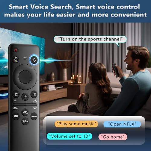 EWO'S Rechargeable Voice Remote for Samsung Frame Solar Crystal QLED OLED Neo UHD CU8000 DU8000 CU7000 DU7200 Q60C/D Q70C/D Q80C/D QN85C/D QN90C Magic 4K 8K Smart TV Remotes Control Replacement BN59-01432A - Image 4