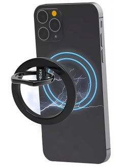 Magnetic Metal Phone Ring Grip Holder for MagSafe, Magnetic Phone Grip Stand Holder Removable Adjustable for Finger Compatible Cell Phone Apple iPhone 16 15 14 13 12 11 Pro Max Samsung Galaxy Xiaomi Me