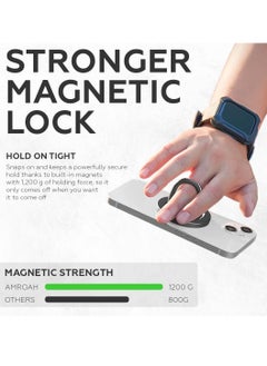 AMROAH Magnetic Metal Phone Ring Grip Holder for MagSafe, Magnetic Phone Grip Stand Holder Removable Adjustable for Finger Compatible Cell Phone Apple iPhone 16 15 14 13 12 11 Pro Max Samsung Galaxy Xiaomi Me  - Image 2