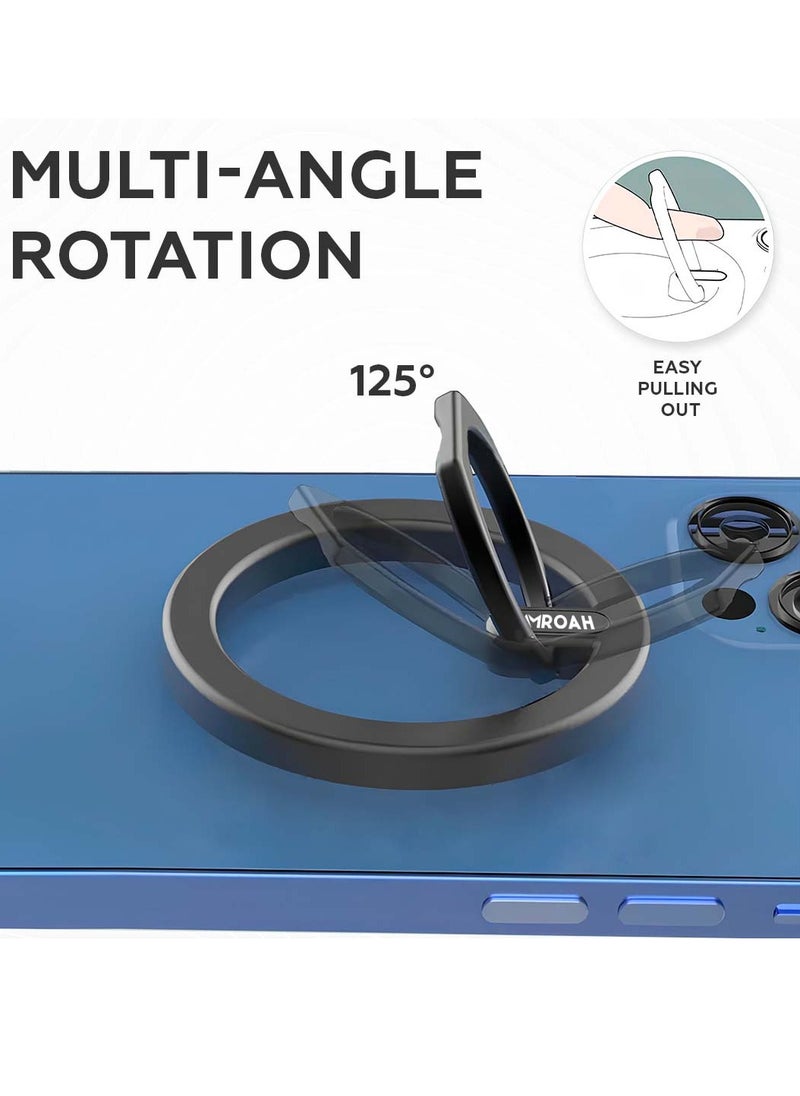 AMROAH - Magnetic Metal Phone Ring Grip Holder for MagSafe, Magnetic Phone Grip Stand Holder Removable Adjustable for Finger Compatible Cell Phone Apple iPhone 16 15 14 13 12 11 Pro Max Samsung Galaxy Xiaomi Me - Image 1