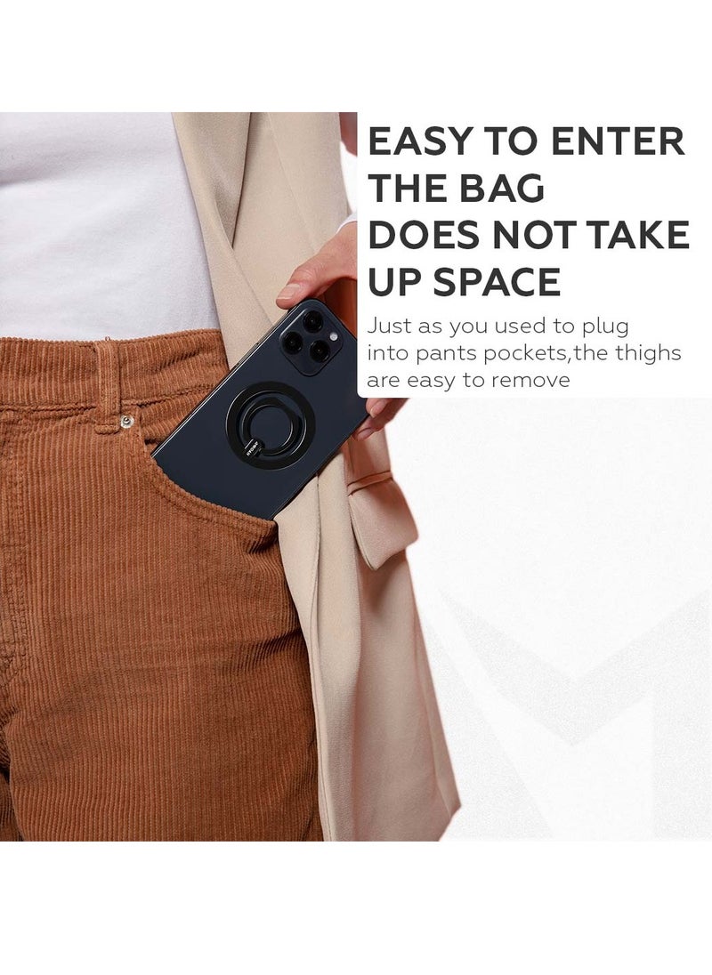 AMROAH - Magnetic Metal Phone Ring Grip Holder for MagSafe, Magnetic Phone Grip Stand Holder Removable Adjustable for Finger Compatible Cell Phone Apple iPhone 16 15 14 13 12 11 Pro Max Samsung Galaxy Xiaomi Me - Image 1