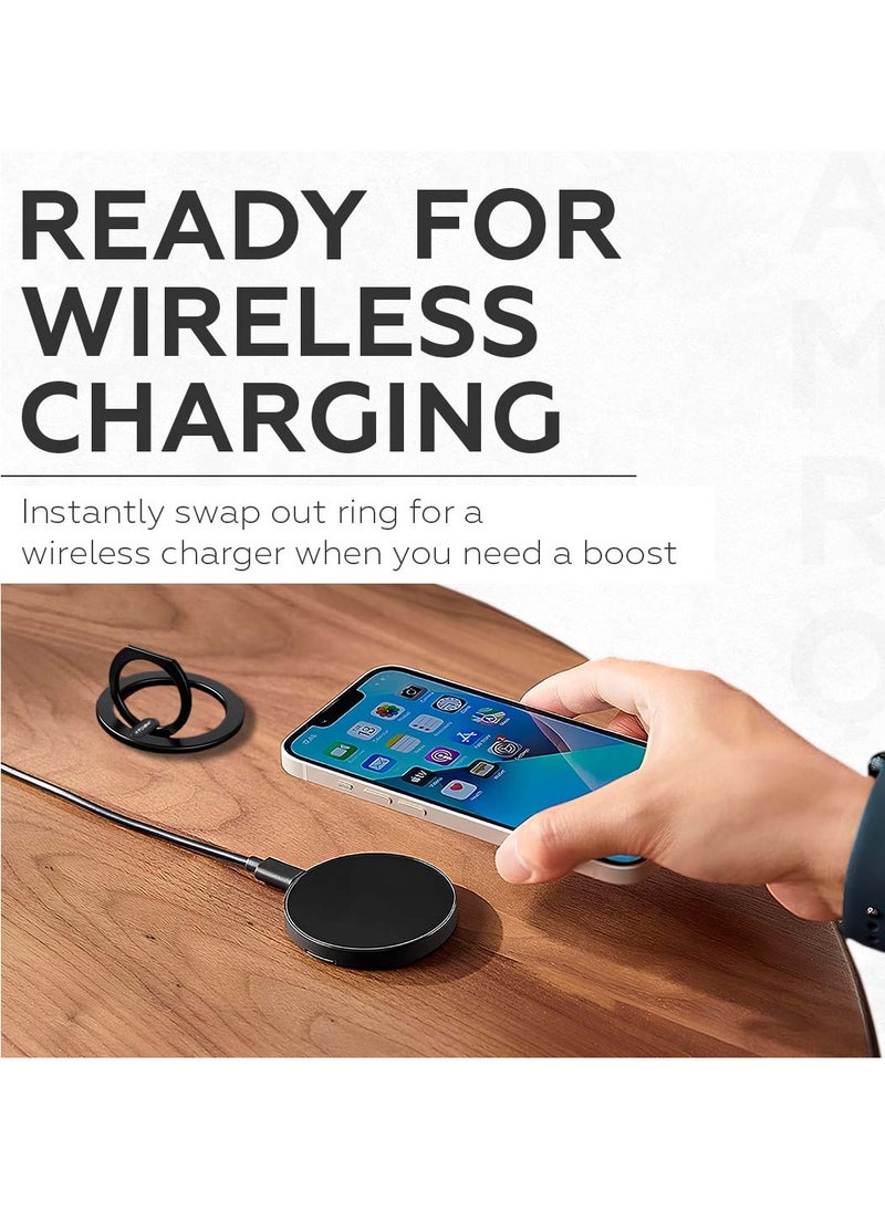 AMROAH - Magnetic Metal Phone Ring Grip Holder for MagSafe, Magnetic Phone Grip Stand Holder Removable Adjustable for Finger Compatible Cell Phone Apple iPhone 16 15 14 13 12 11 Pro Max Samsung Galaxy Xiaomi Me - Image 1