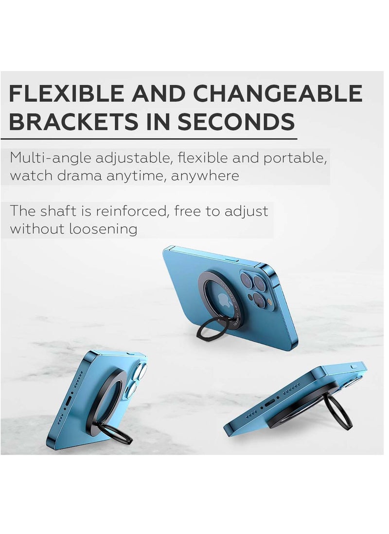 AMROAH - Magnetic Metal Phone Ring Grip Holder for MagSafe, Magnetic Phone Grip Stand Holder Removable Adjustable for Finger Compatible Cell Phone Apple iPhone 16 15 14 13 12 11 Pro Max Samsung Galaxy Xiaomi Me - Image 1