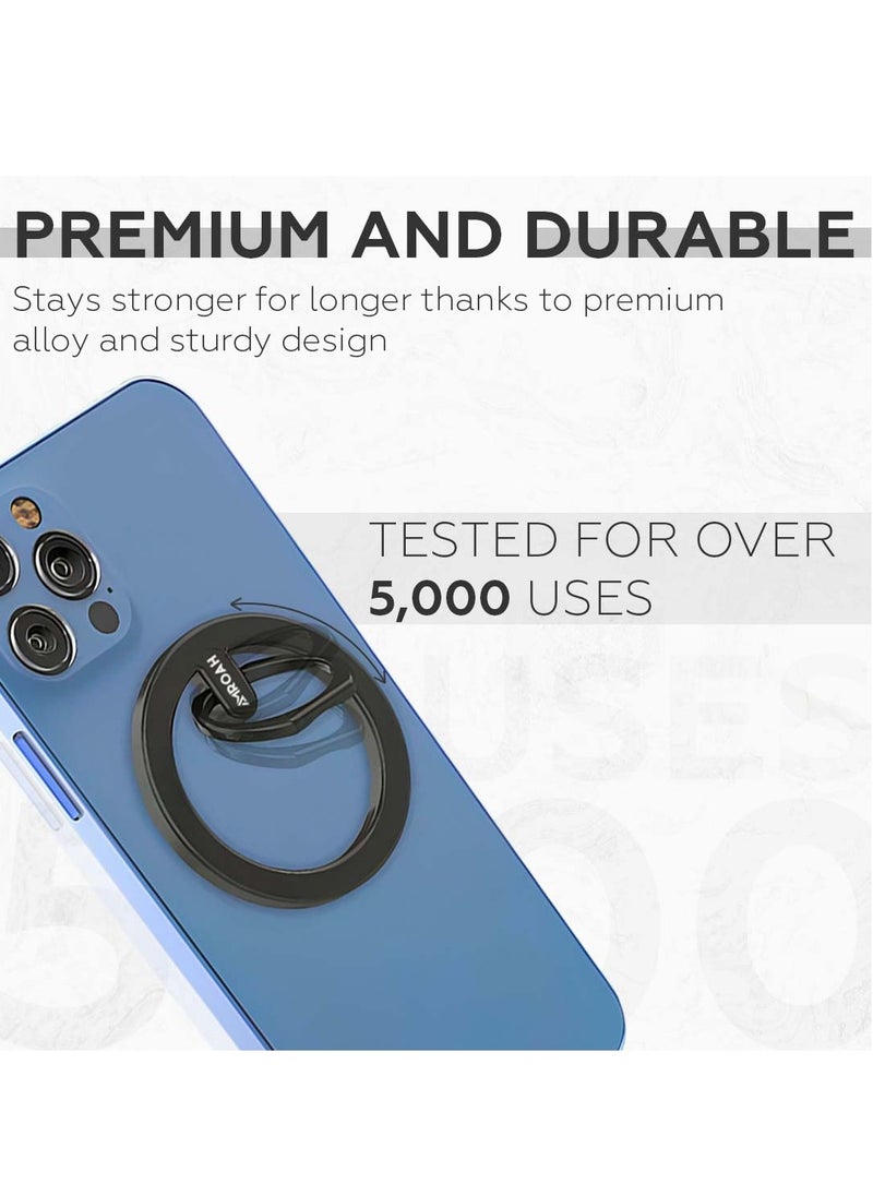 AMROAH - Magnetic Metal Phone Ring Grip Holder for MagSafe, Magnetic Phone Grip Stand Holder Removable Adjustable for Finger Compatible Cell Phone Apple iPhone 16 15 14 13 12 11 Pro Max Samsung Galaxy Xiaomi Me - Image 1