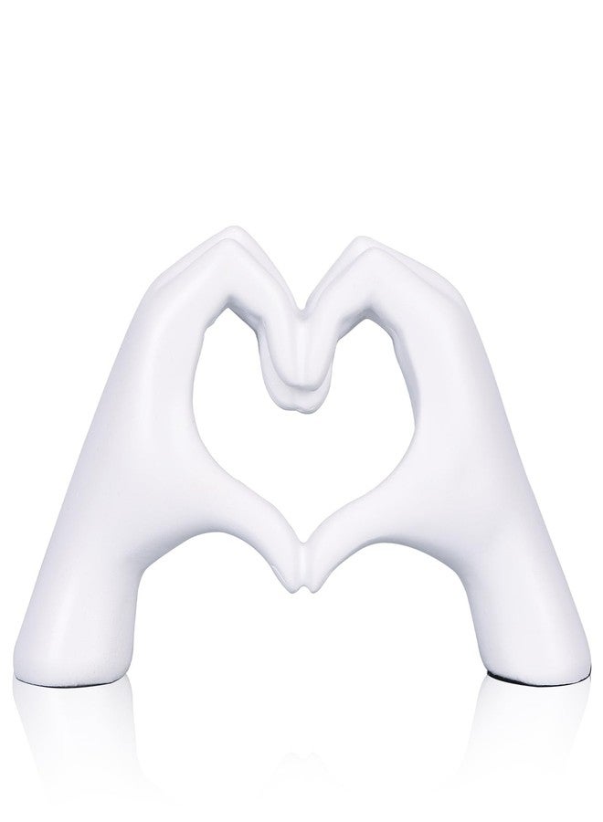 DOVDOV White Heart Hand Statues and Sculptures, White Room Decor Aesthetics for Living Room Coffee Table tv Cabinet Bookshelf Office Entry Desktop Bookshelf Decor. - Image 1