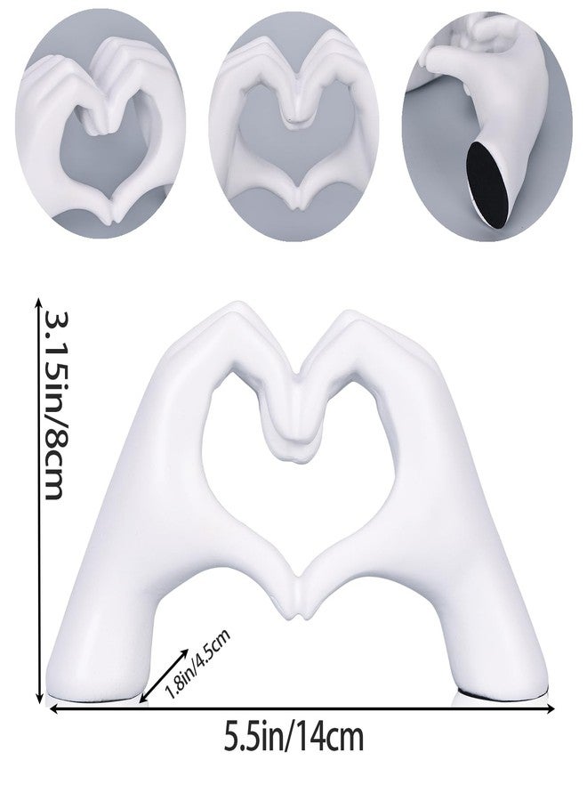 DOVDOV White Heart Hand Statues and Sculptures, White Room Decor Aesthetics for Living Room Coffee Table tv Cabinet Bookshelf Office Entry Desktop Bookshelf Decor. - Image 2