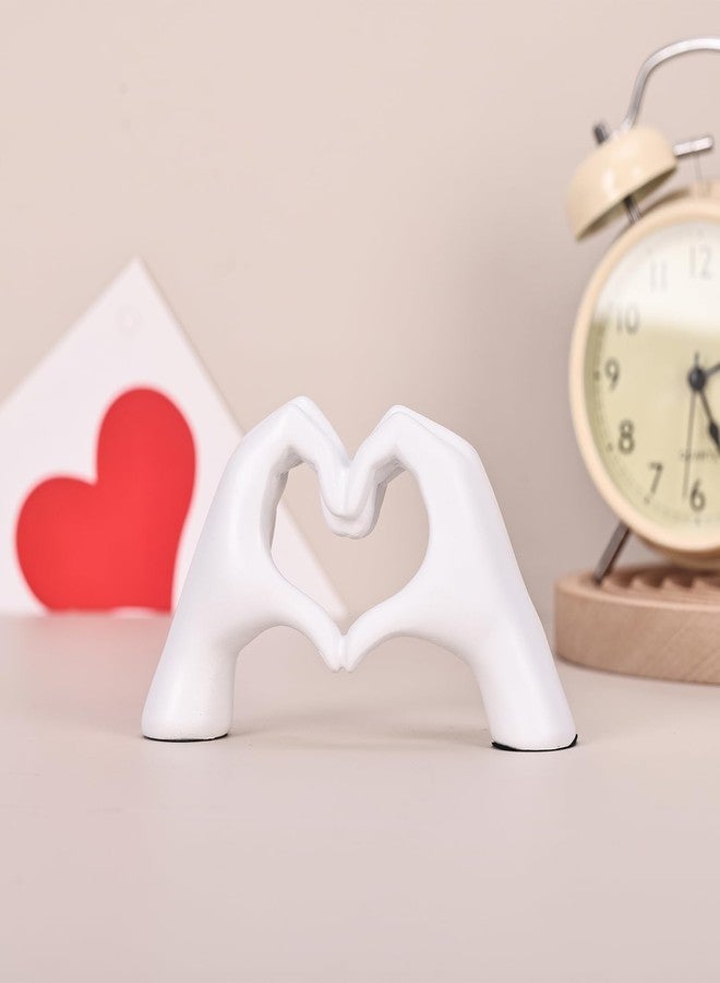 DOVDOV White Heart Hand Statues and Sculptures, White Room Decor Aesthetics for Living Room Coffee Table tv Cabinet Bookshelf Office Entry Desktop Bookshelf Decor. - Image 3
