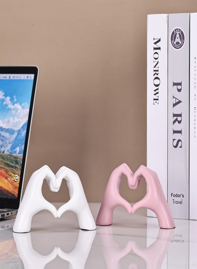 DOVDOV White Heart Hand Statues and Sculptures, White Room Decor Aesthetics for Living Room Coffee Table tv Cabinet Bookshelf Office Entry Desktop Bookshelf Decor. - Image 4
