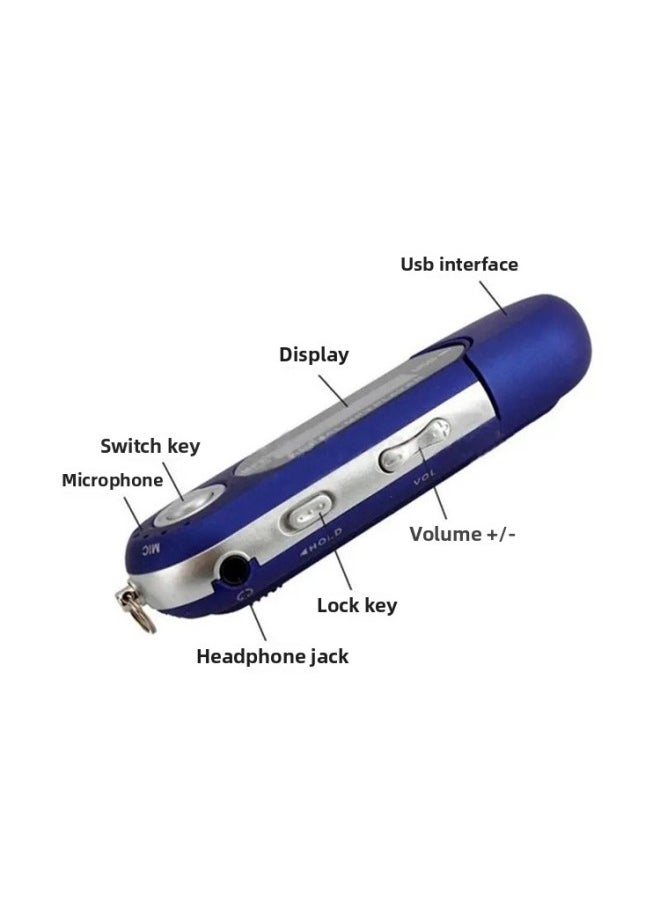 USB In-line Ultra-long Standby Screen MP3 4GB/8GB Built-in Memory Dry Battery MP3 With Lyrics Display-Body Color:Blue-Memory Capacity:4G  - Image 4