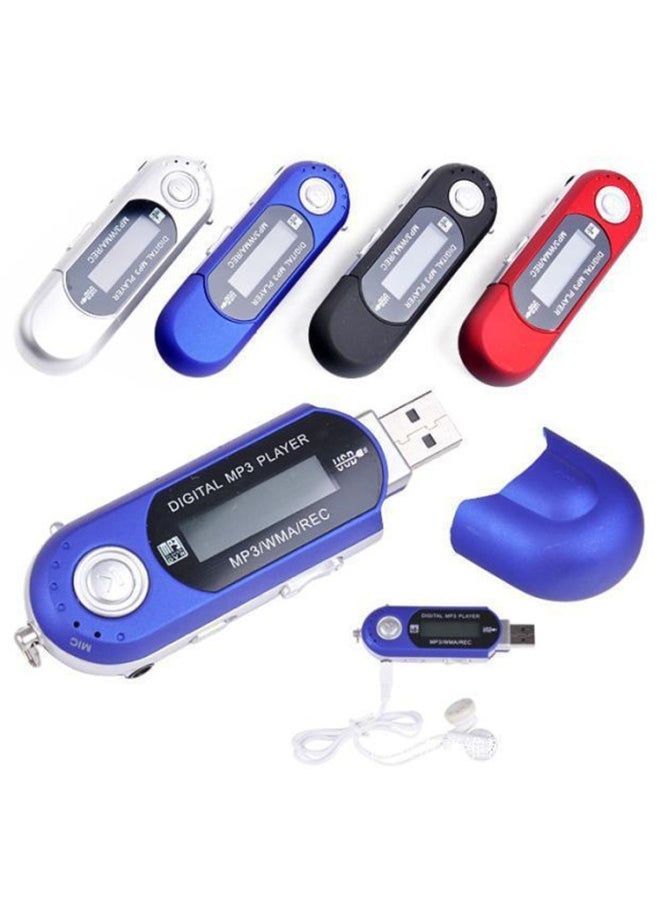 USB In-line Ultra-long Standby Screen MP3 4GB/8GB Built-in Memory Dry Battery MP3 With Lyrics Display-Body Color:Blue-Memory Capacity:4G  - Image 2
