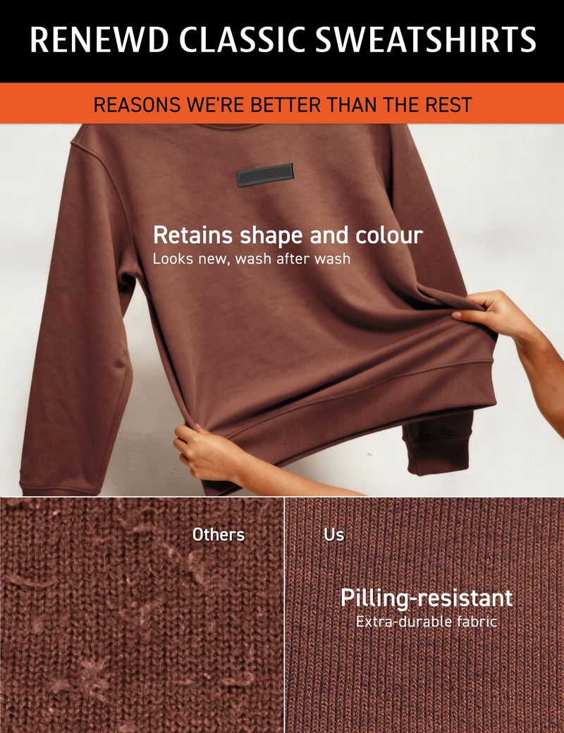 DAMENSCH Premium Microfiber Blend Sweatshirt, Fleece Lined Sweatshirts for Men, No-Fade Colours Winter Wear for Men, Ideal for 10-15 Degrees C-Autumn Red-L - Image 3