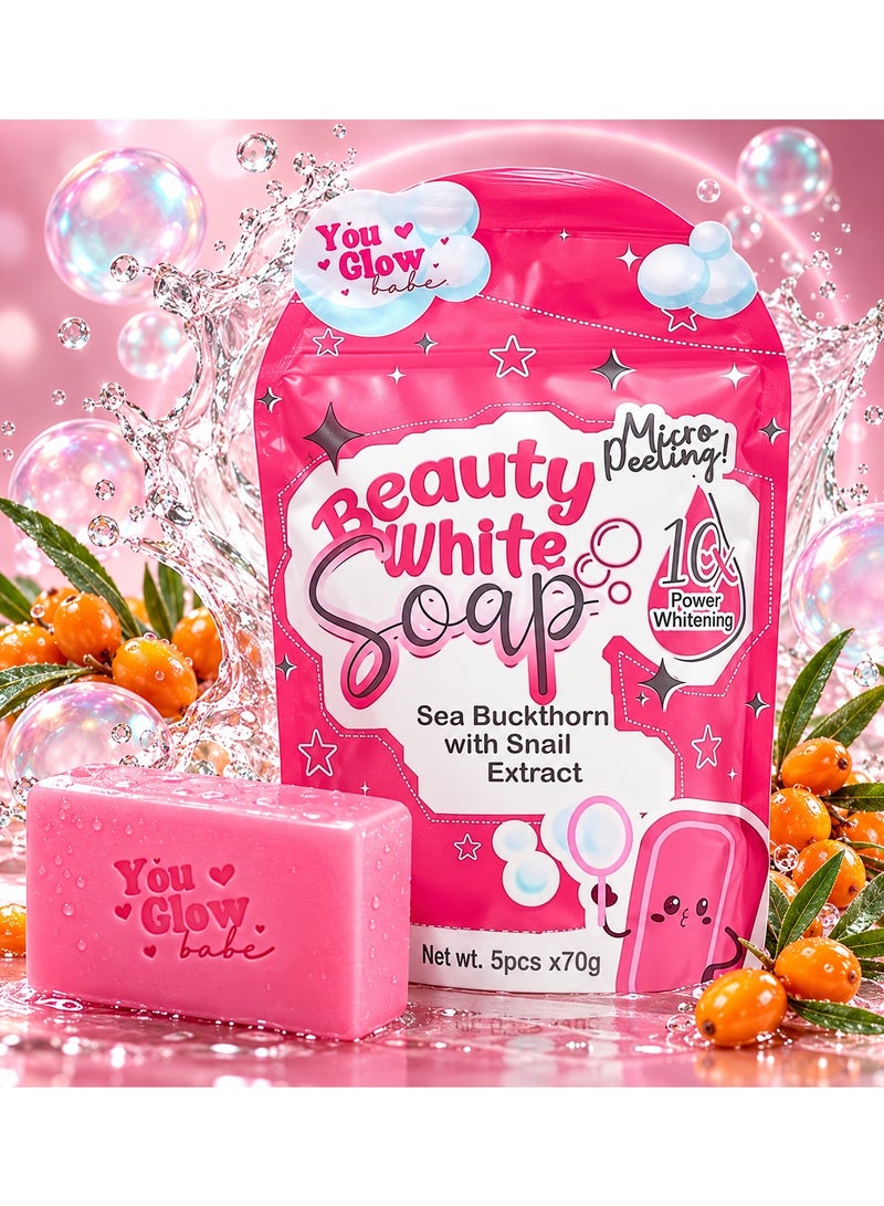 You Glow Babe Beauty White Soap Micro Peeling – Sea Buckthorn & Snail Glow Bar for Fresh Smooth Skin - Image 1