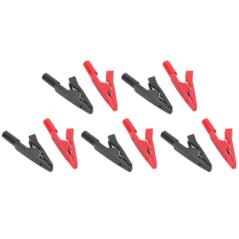 Insulated Crocodilian Clips: 10 Pack (5 Red + 5 Black) 41mm Length Super Insulation Safety - Durable Drop-Resistant Compact Lightweight Clips for Electrical Laboratory Testing Work - Image 3