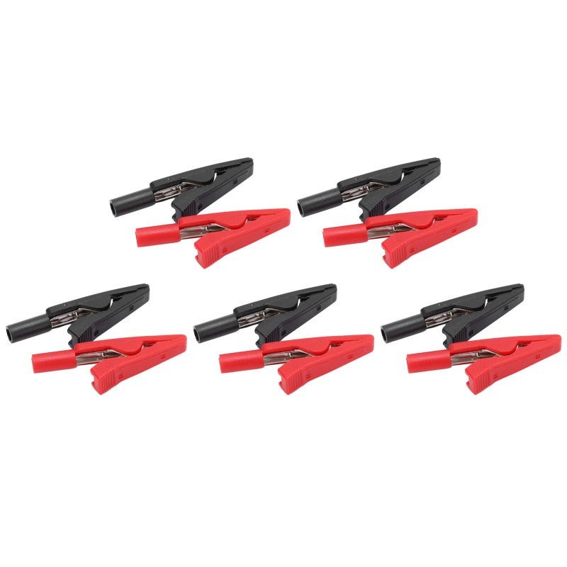 Insulated Crocodilian Clips: 10 Pack (5 Red + 5 Black) 41mm Length Super Insulation Safety - Durable Drop-Resistant Compact Lightweight Clips for Electrical Laboratory Testing Work - Image 4