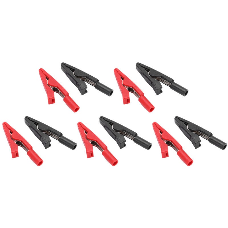 Insulated Crocodilian Clips: 10 Pack (5 Red + 5 Black) 41mm Length Super Insulation Safety - Durable Drop-Resistant Compact Lightweight Clips for Electrical Laboratory Testing Work - Image 5