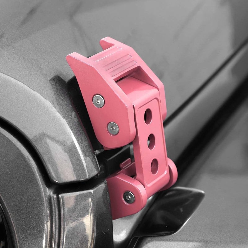 SQQP مجموعة قفل غطاء السيارة من الفولاذ المقاوم للصدأ، متوافقة مع طرازات Jeep Wrangler JK JKU (2007-2018)، وJL JLU (2018-2023)، وJeep Gladiator JT (لون برتقالي) - Image 5