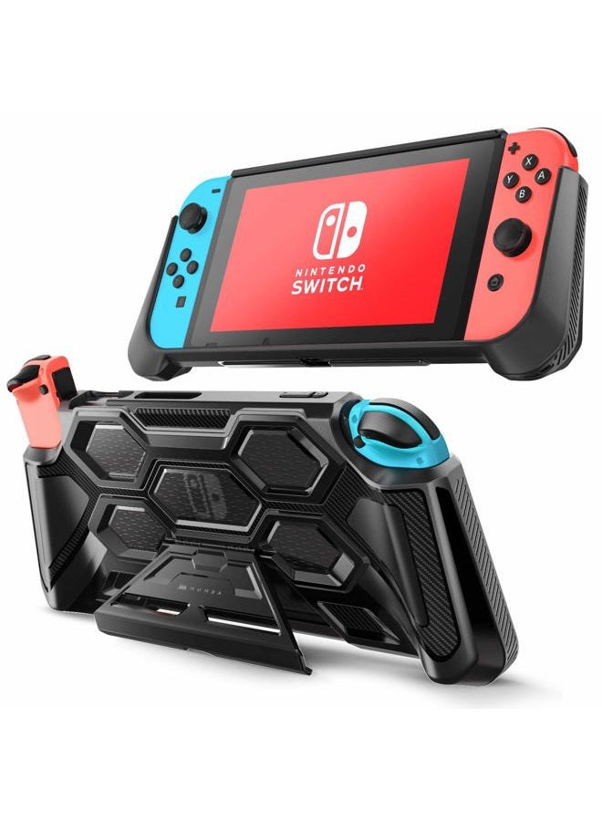 Mumba Protective Case for Nintendo Switch, [Battle Series] Heavy Duty Grip Cover for Nintendo Switch Console with Comfort Padded Hand Grips and Kickstand (Black) - Image 1