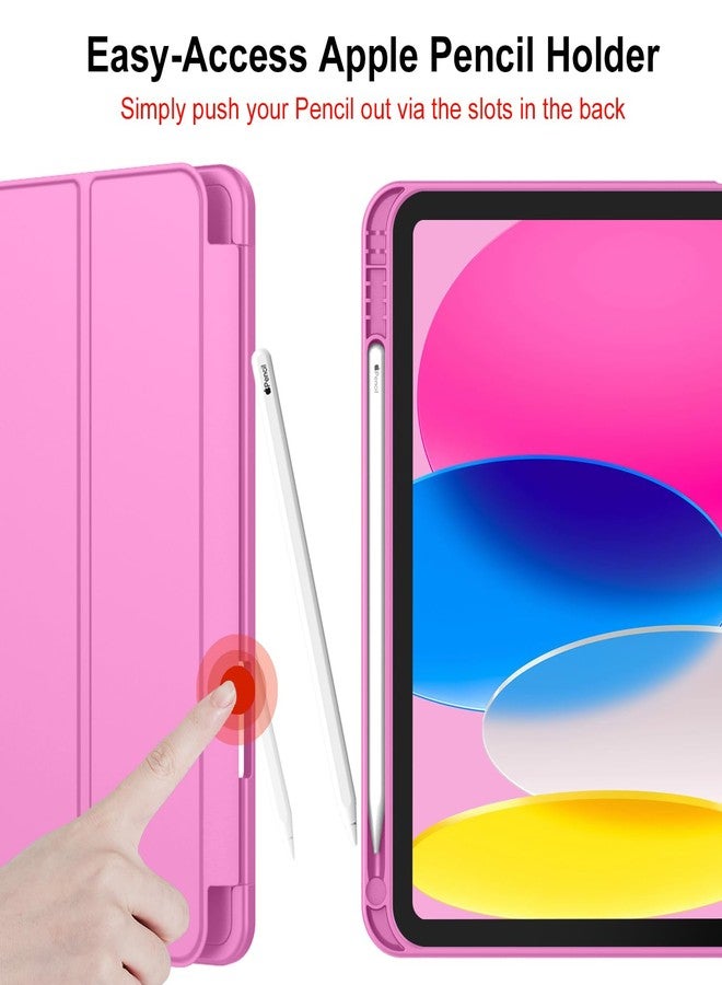 iMieet جراب iMieet لجهاز iPad (A16) من الجيل الحادي عشر/الجيل العاشر [11 بوصة 2025/10.9 بوصة 2022] مع حامل قلم، غطاء ذكي ثلاثي الطي مع ظهر من مادة TPU الناعمة، خاصية التشغيل/الإيقاف التلقائي (لون أحمر خوخي) - Image 5