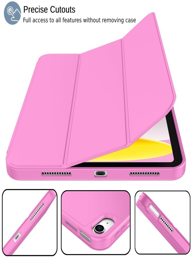 iMieet جراب iMieet لجهاز iPad (A16) من الجيل الحادي عشر/الجيل العاشر [11 بوصة 2025/10.9 بوصة 2022] مع حامل قلم، غطاء ذكي ثلاثي الطي مع ظهر من مادة TPU الناعمة، خاصية التشغيل/الإيقاف التلقائي (لون أحمر خوخي) - Image 2