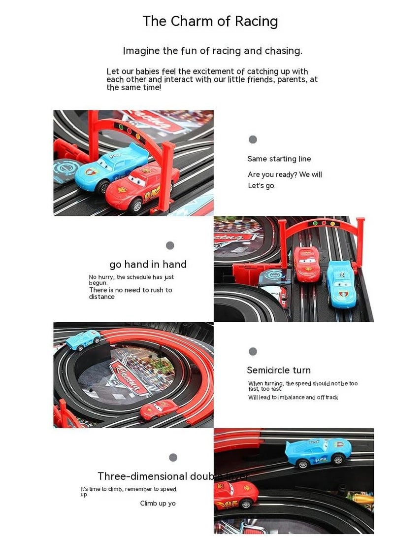 COOLBABY Twin Remote Control Racing Boys And Girls With Track Lightning McQueen Toys Electric Car Children's Racing Toys  - Image 5