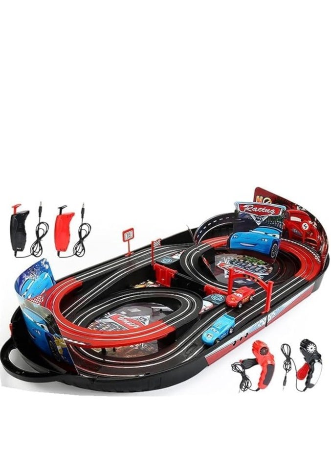 Cool Baby COOLBABY Twin Remote Control Racing Boys And Girls With Track Lightning McQueen Toys Electric Car Children's Racing Toys  - Image 1